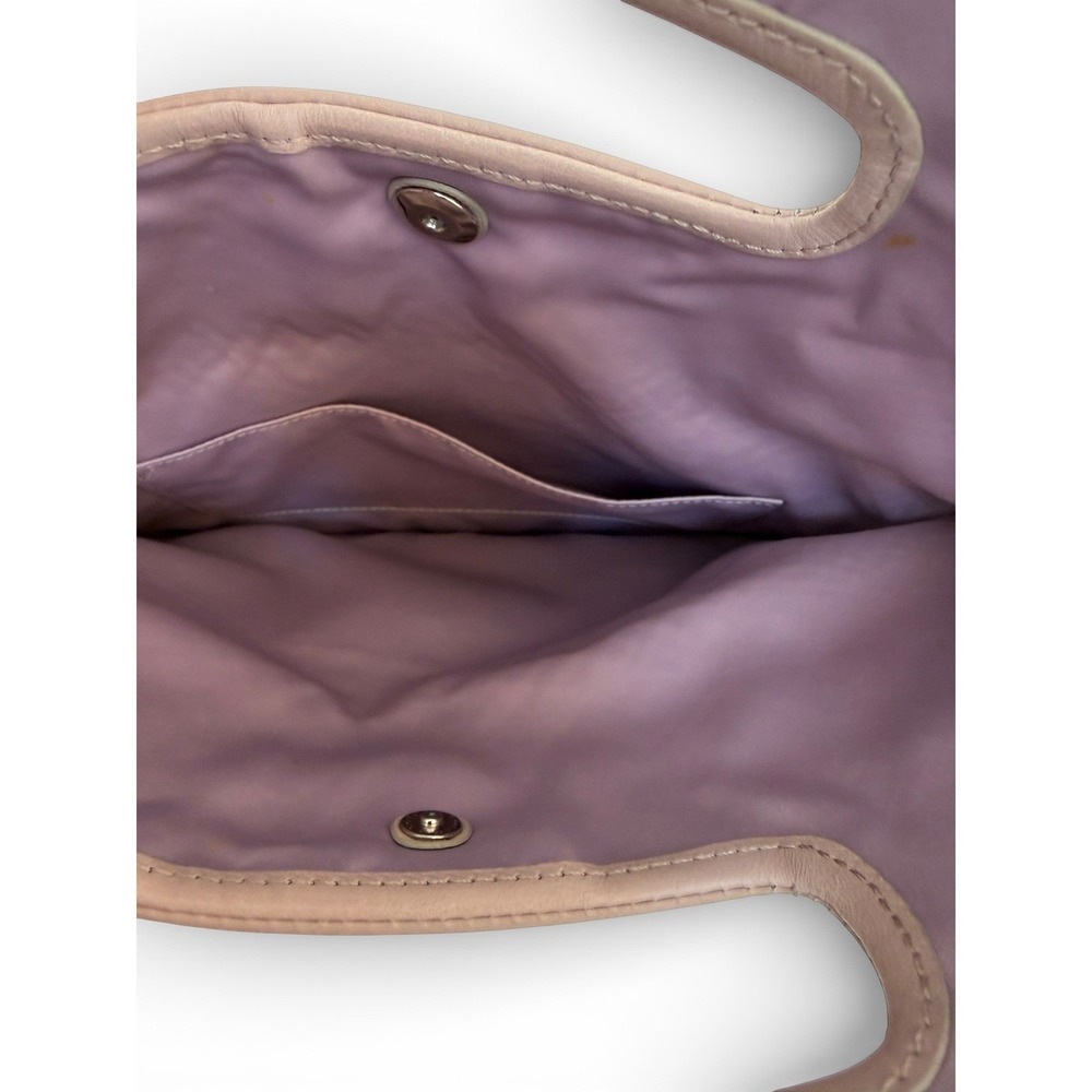 Coach Blush Python Embossed Leather Fold Over Clu… - image 8